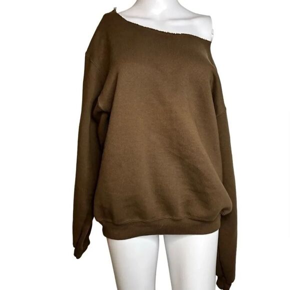Fruit of the Loom Super Cotton Pullover Sweatshirt Brown Size Large - Picture 3 of 4